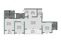 Wisdom Skyverse Pimpri 3 BHK Floor Plan Image